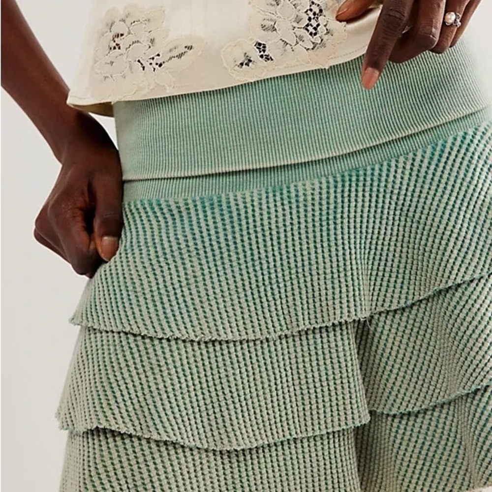 NWT Free People FP One Alphina Thermal Skirt in the Blue Surf